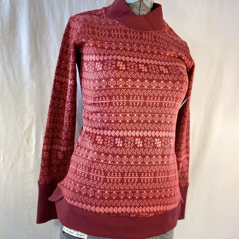 Columbia Holly Peak Jacquard LS Shirt Holiday Red